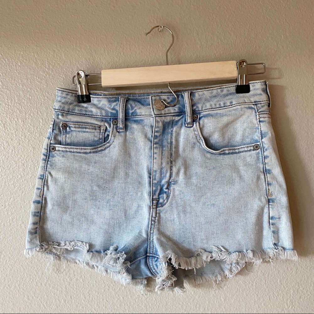 light acid wash festival shorts